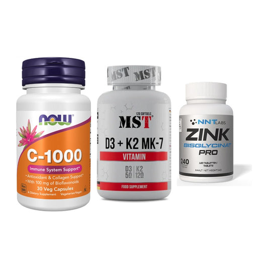 Immun-Set: Now Foods Vitamin + MST Vitamin D3 + NNT Zink 50mg – alle enthaltenen Artikel