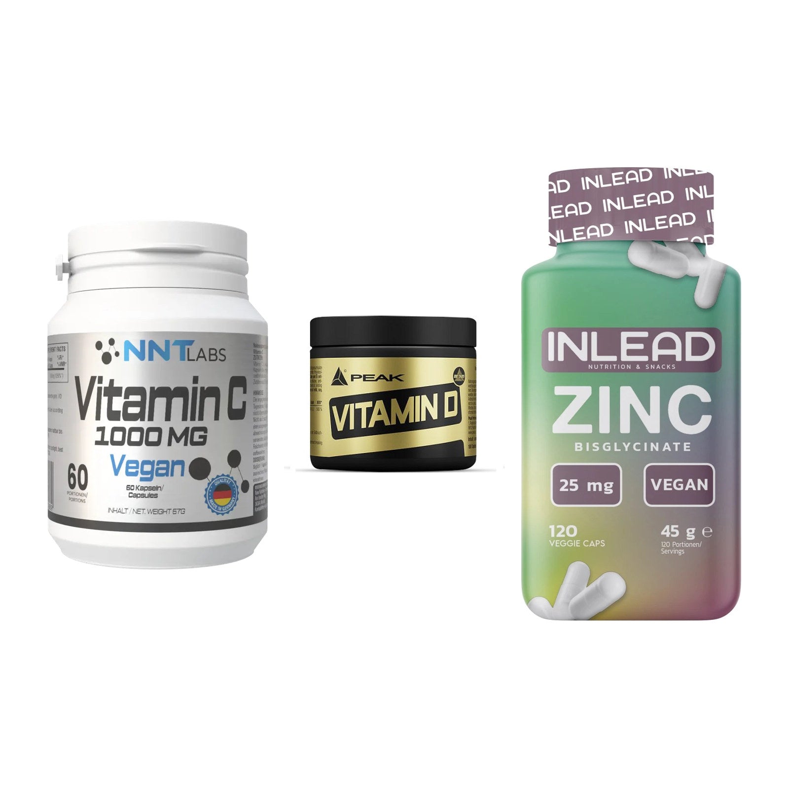 Immun-Set: NNT Vitamin C + Peak Vitamin D + INLEAD Zink – alle enthaltenen Artikel