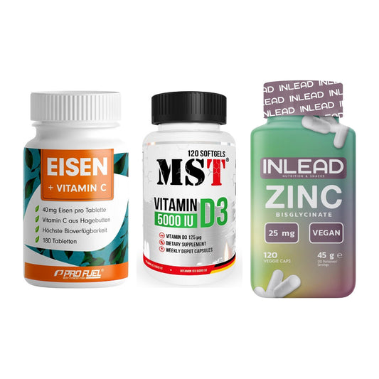 Immun-Set: ProFuel EISEN + MST Vitamin D3 + INLEAD Zink – alle enthaltenen Artikel