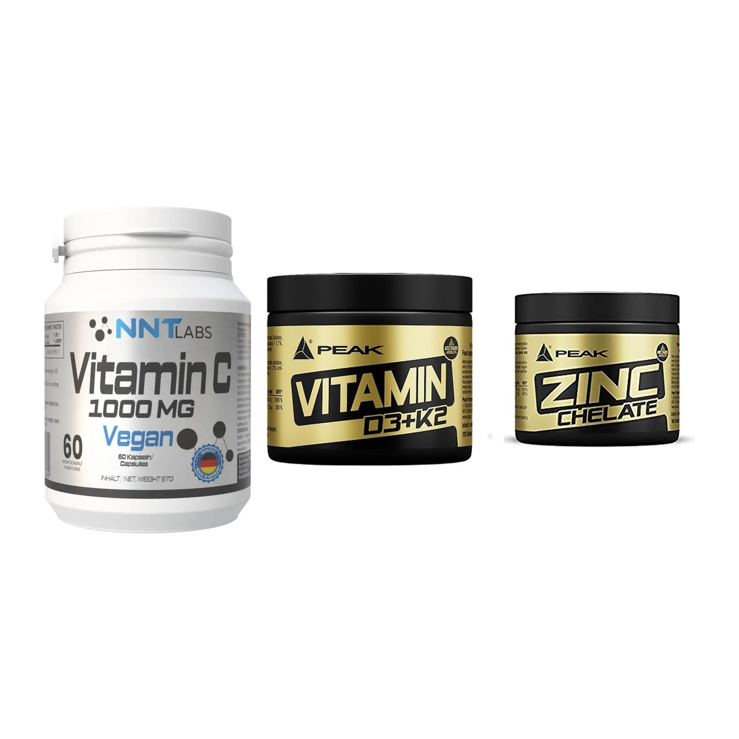 Immun-Set: NNT Vitamin C + Peak Vitamin + Peak Zink Chelat – alle enthaltenen Artikel