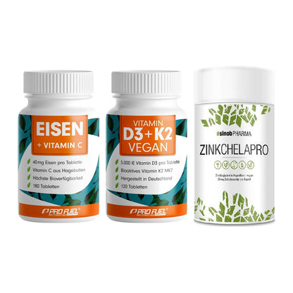 Immun-Set: ProFuel EISEN + ProFuel Vitamin + Sinob Zink – alle enthaltenen Artikel