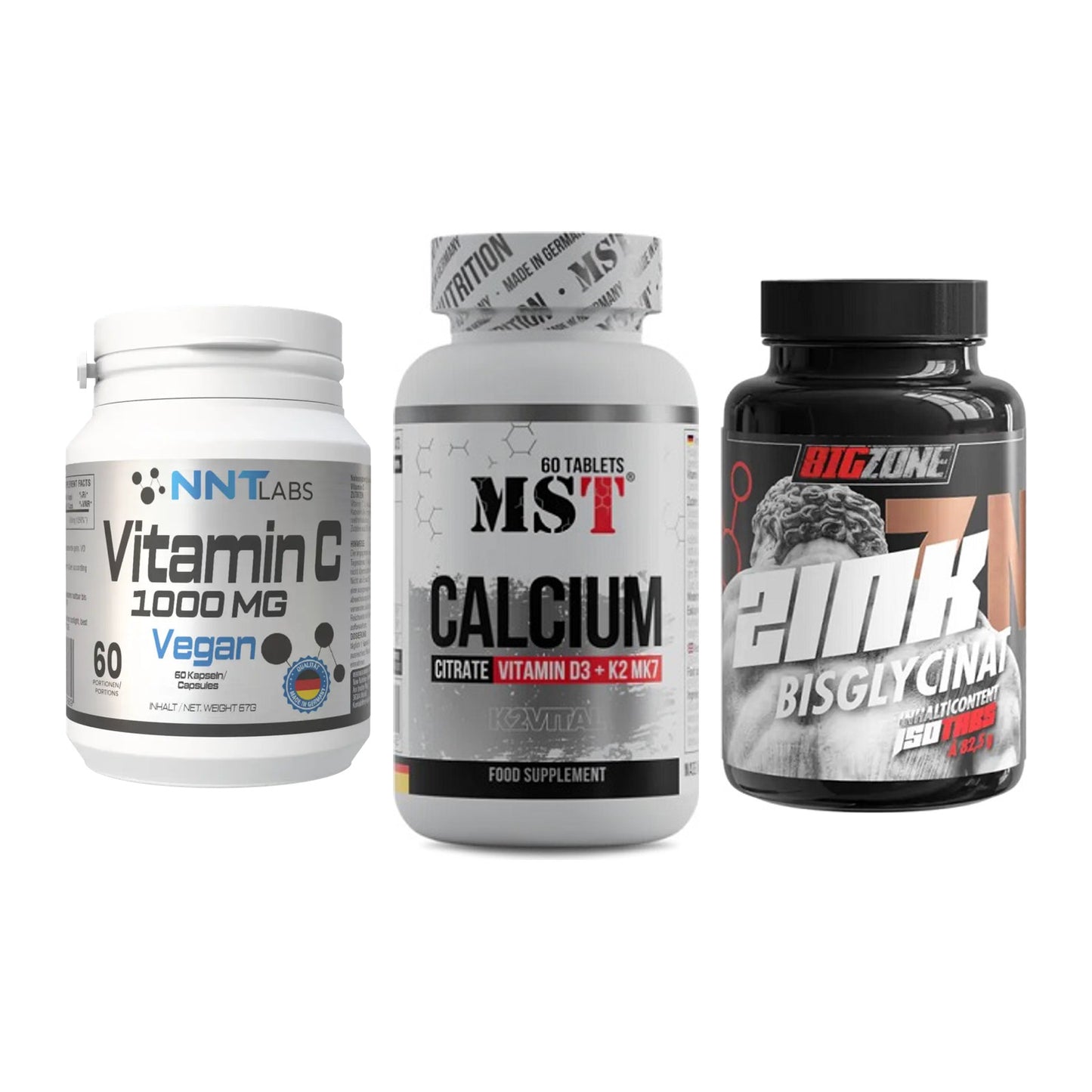 Immun-Set: NNT Vitamin C + MST Calcium + Big Zone Zink – alle enthaltenen Artikel