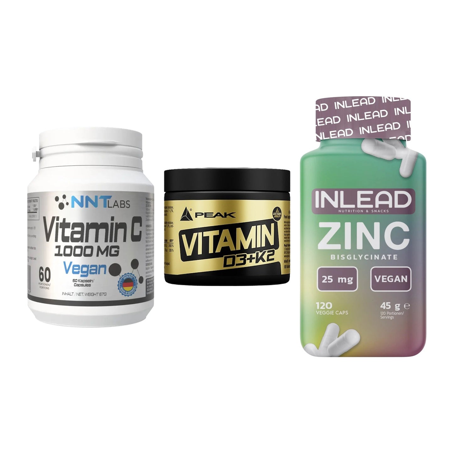 Immun-Set: NNT Vitamin C + Peak Vitamin + INLEAD Zink – alle enthaltenen Artikel