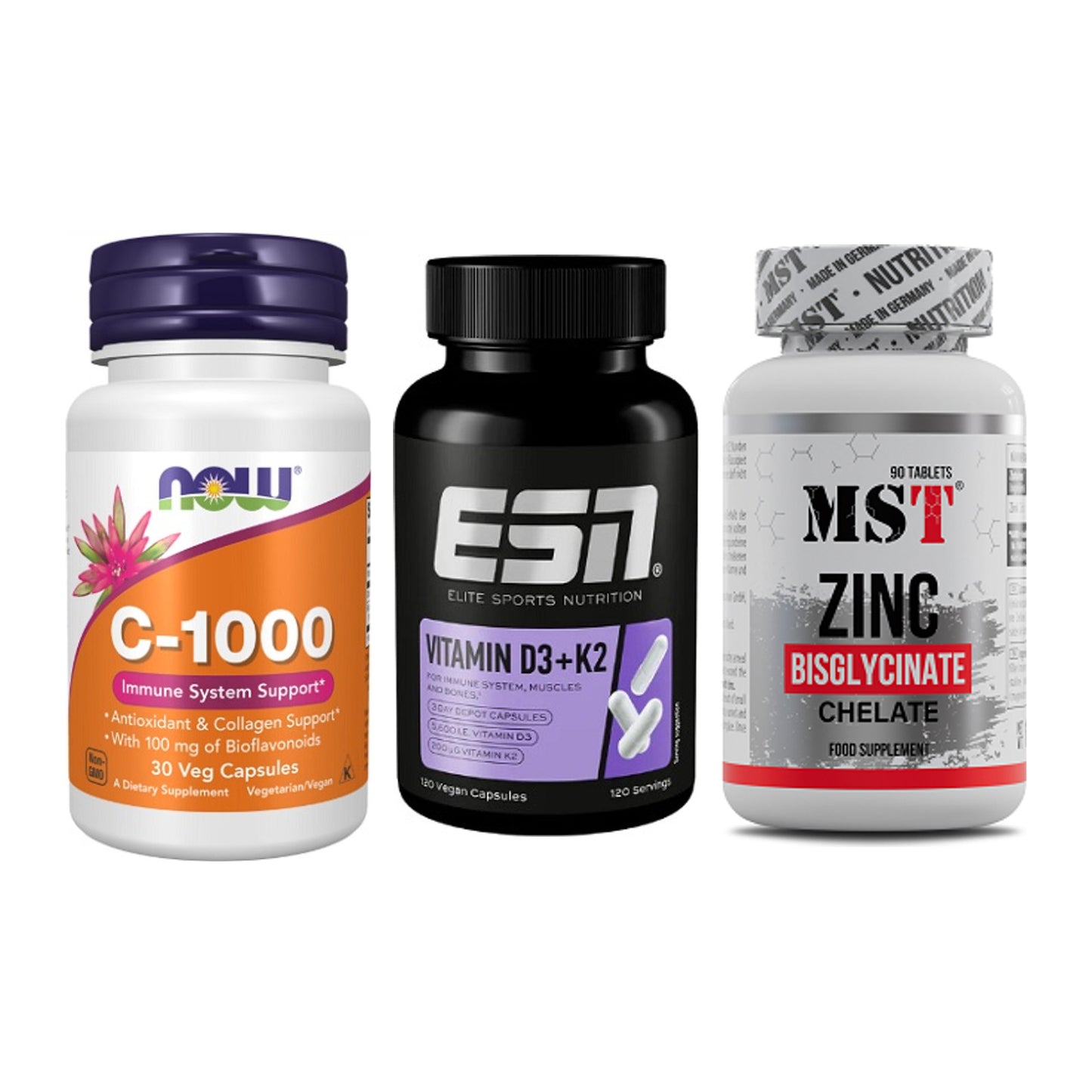 Immun-Set: Now Foods Vitamin + ESN Vitamin D3 + MST Zinc Chelate – alle enthaltenen Artikel