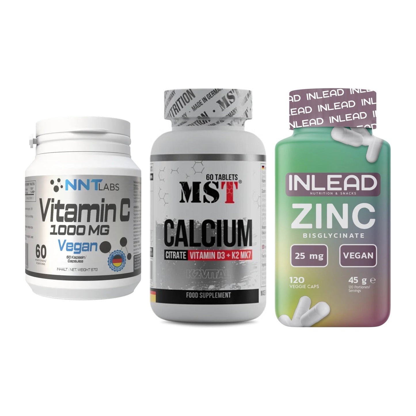 Immun-Set: NNT Vitamin C + MST Calcium + INLEAD Zink – alle enthaltenen Artikel