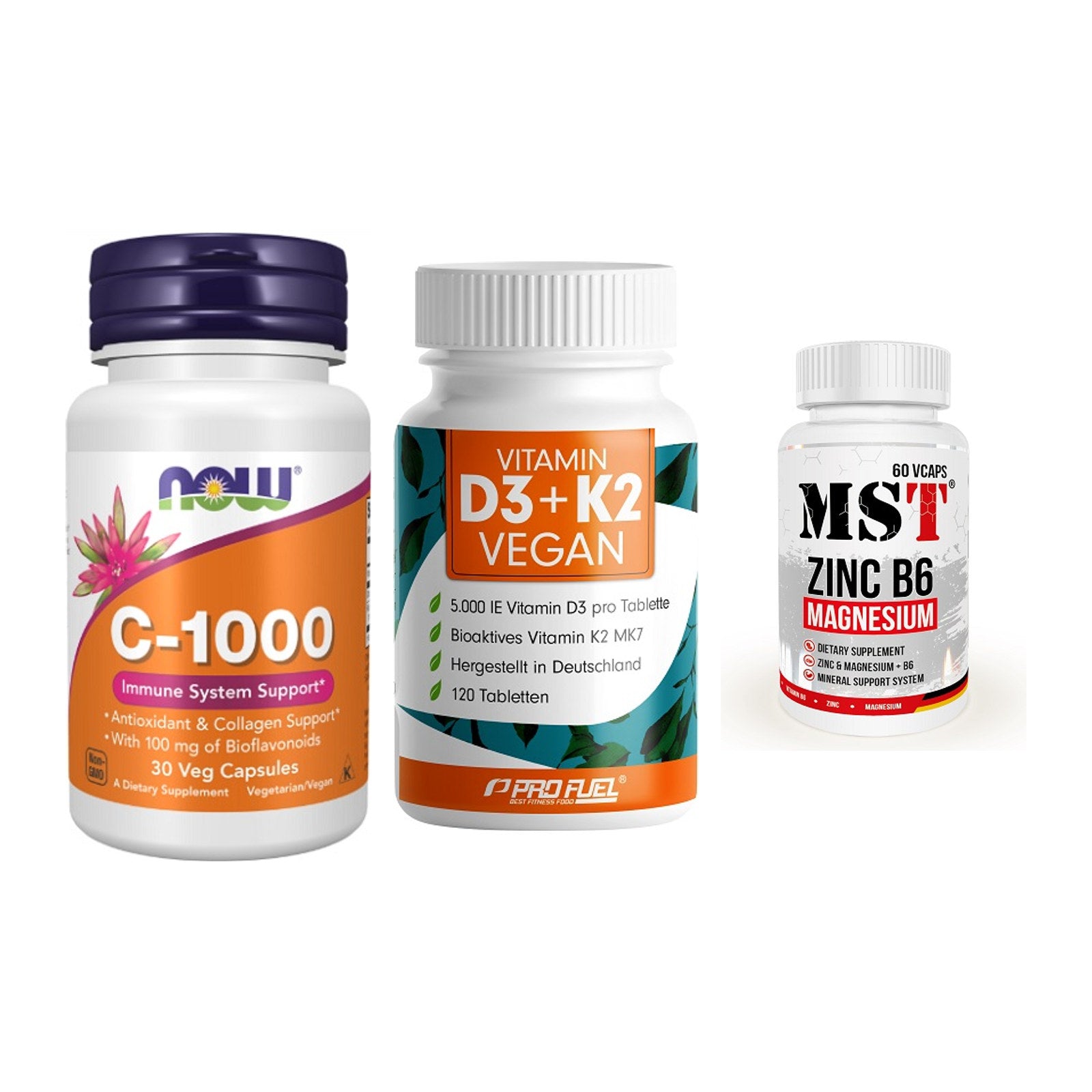 Immun-Set: Now Foods Vitamin + ProFuel Vitamin + MST Zinc – alle enthaltenen Artikel