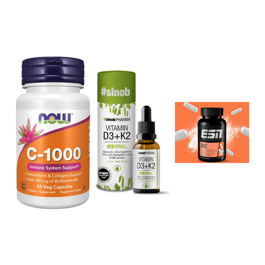 Immun-Set: Now Foods Vitamin + Sinob Vitamin D3 + ESN Zinc – alle enthaltenen Artikel
