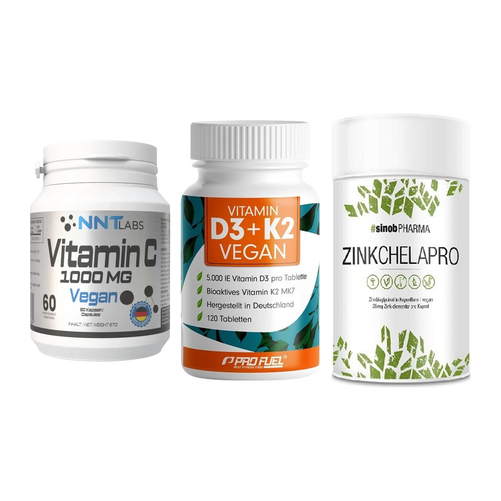Immun-Set: NNT Vitamin C + ProFuel Vitamin + Sinob Zink – alle enthaltenen Artikel
