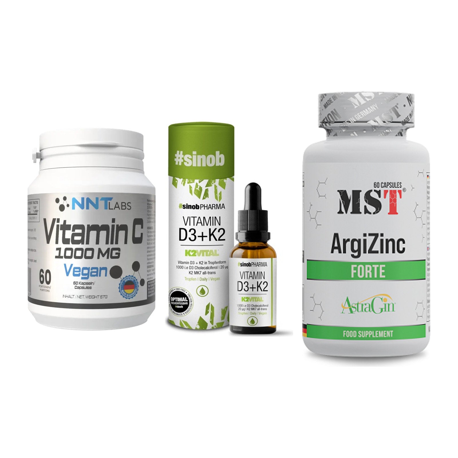 Immun-Set: NNT Vitamin C + Sinob Vitamin D3 + MST ArgiZinc – alle enthaltenen Artikel