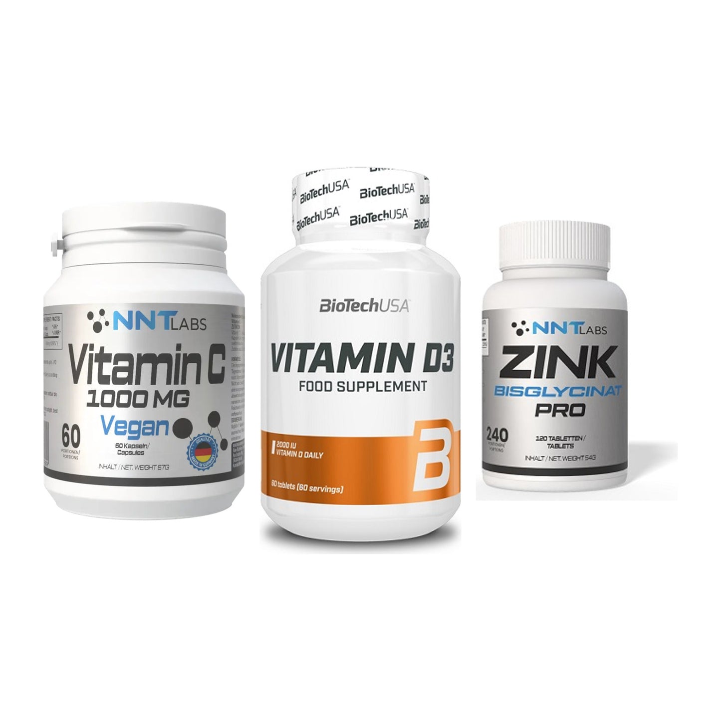 Immun-Set: NNT Vitamin C + BioTech Vitamin + NNT Zink 50mg – alle enthaltenen Artikel