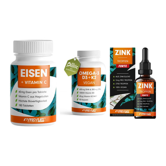 Immun-Set: ProFuel EISEN + ProFuel Omega 3 + ProFuel Zink – alle enthaltenen Artikel