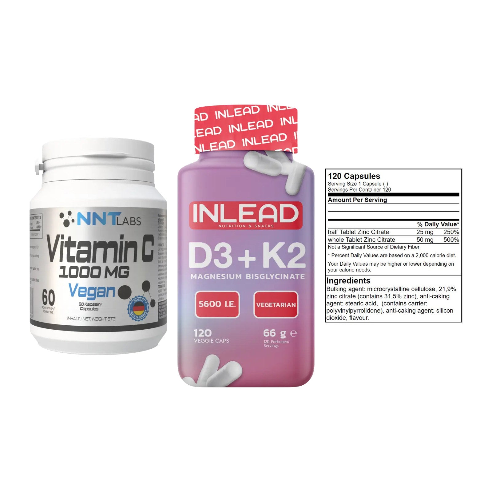 Immun-Set: NNT Vitamin C + INLEAD Vitamin D3 + GN Zinc Citrate – alle enthaltenen Artikel