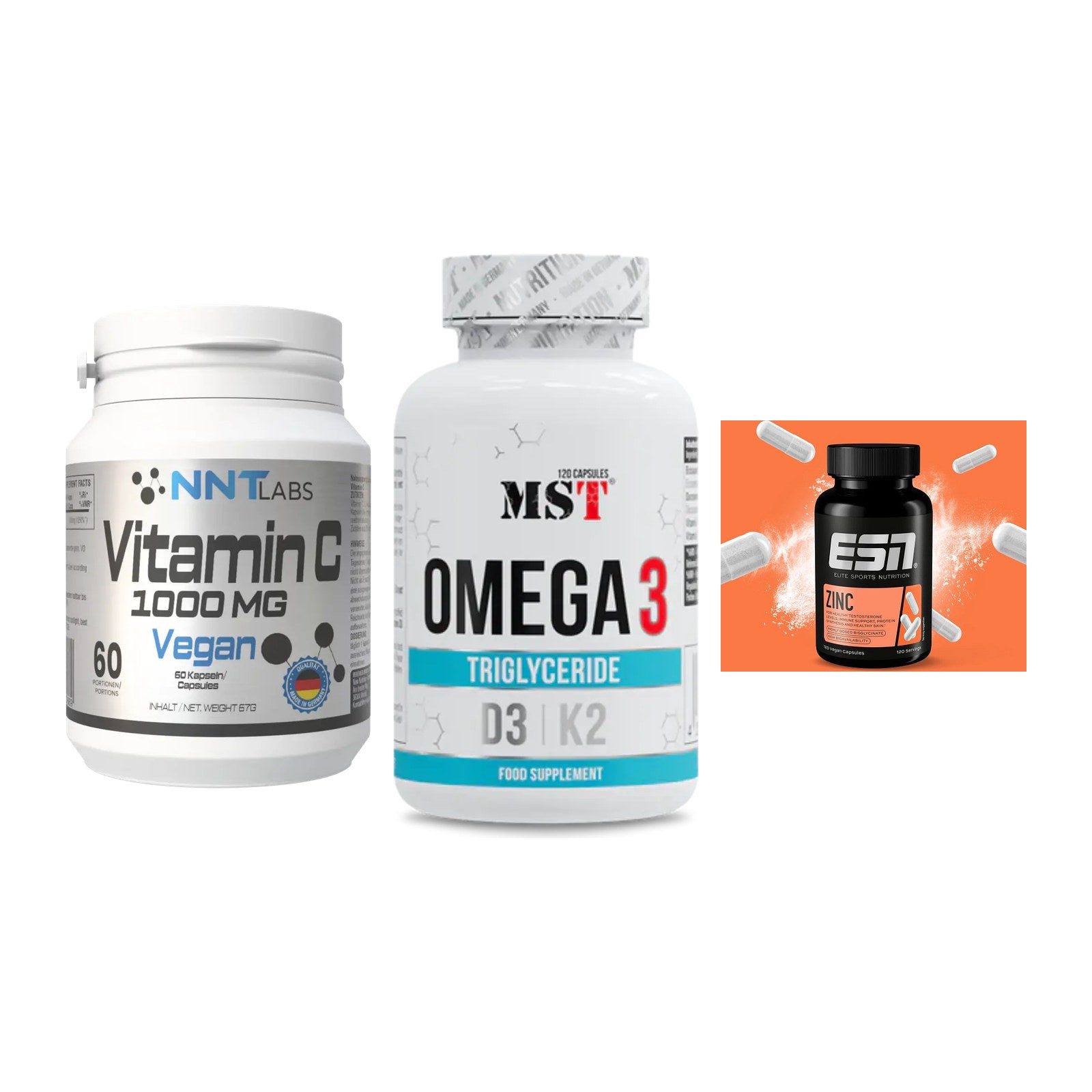 Immun-Set: NNT Vitamin C + MST Omega 3 500 + ESN Zinc – alle enthaltenen Artikel