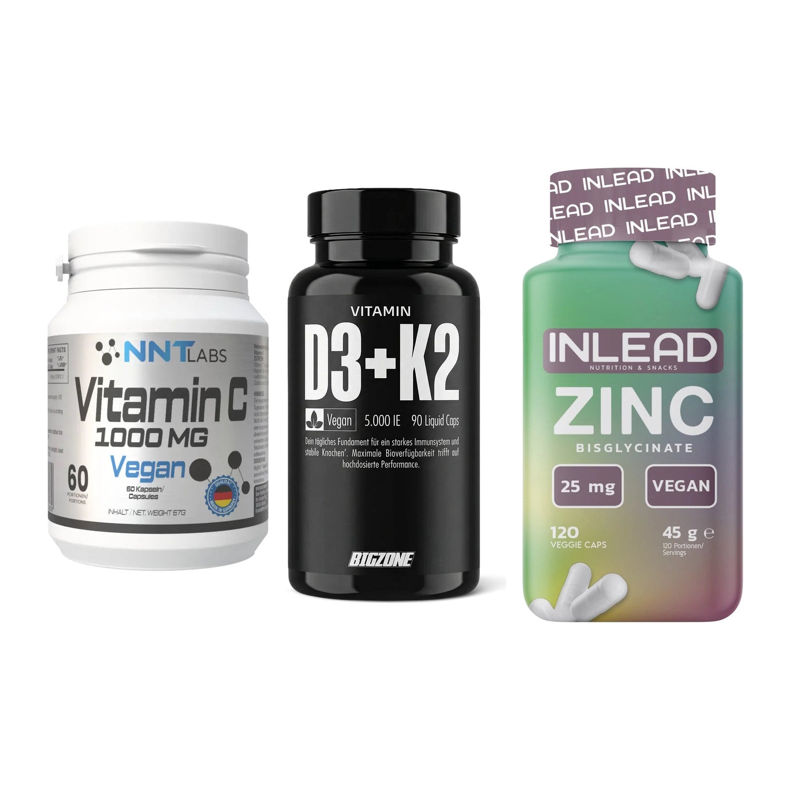 Immun-Set: NNT Vitamin C + Big Zone Vitamin + INLEAD Zink – alle enthaltenen Artikel
