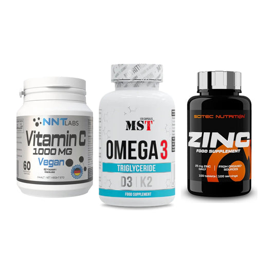 Immun-Set: NNT Vitamin C + MST Omega 3 500 + Scitec Zinc – alle enthaltenen Artikel