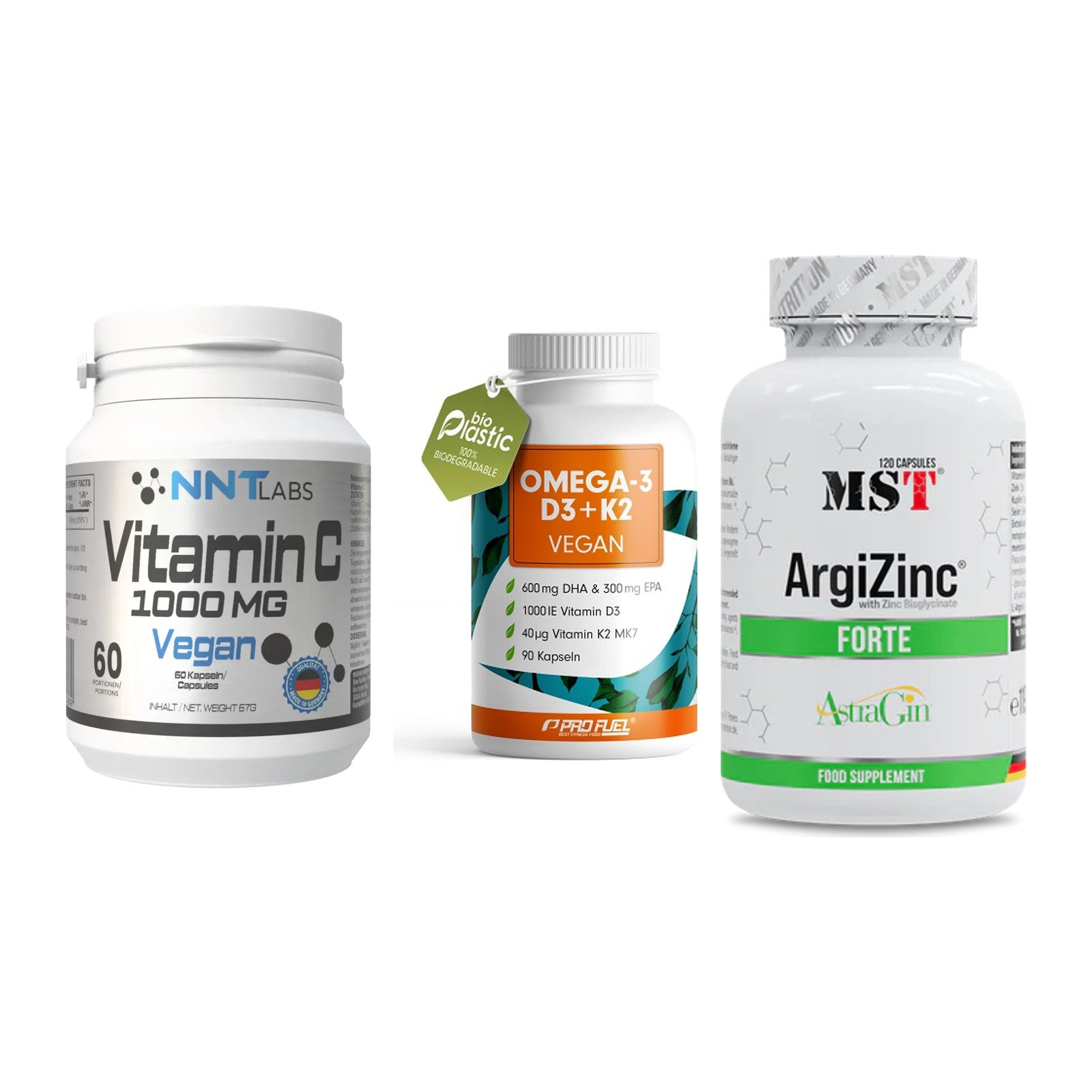 Immun-Set: NNT Vitamin C + ProFuel Omega 3 + MST ArgiZinc – alle enthaltenen Artikel