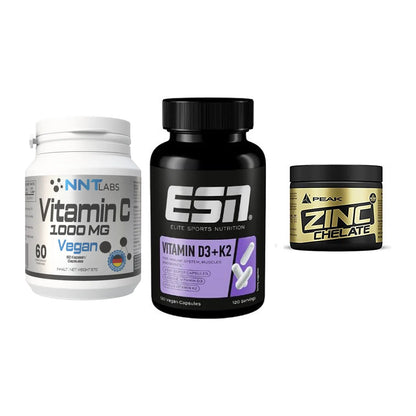Immun-Set: NNT Vitamin C + ESN Vitamin D3 + Peak Zink Chelat – alle enthaltenen Artikel
