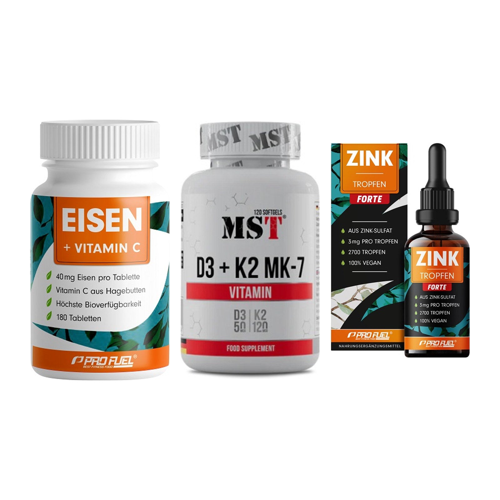Immun-Set: ProFuel EISEN + MST Vitamin D3 + ProFuel Zink – alle enthaltenen Artikel