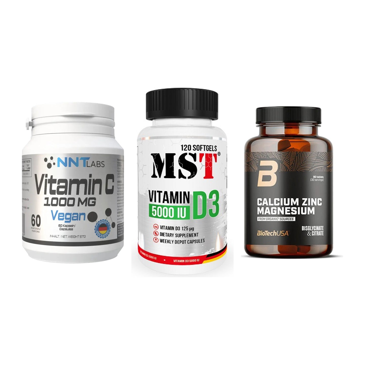 Immun-Set: NNT Vitamin C + MST Vitamin D3 + BioTech Calcium – alle enthaltenen Artikel