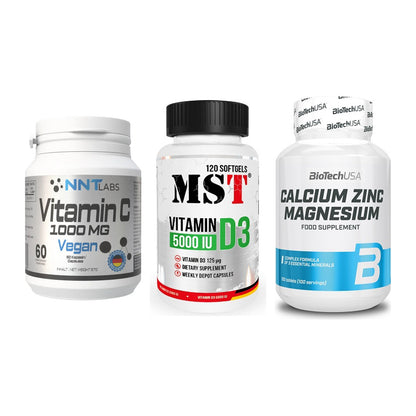 Immun-Set: NNT Vitamin C + MST Vitamin D3 + BioTech Calcium – alle enthaltenen Artikel