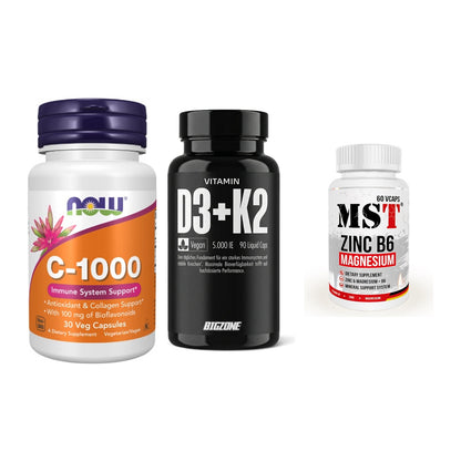 Immun-Set: Now Foods Vitamin + Big Zone Vitamin + MST Zinc – alle enthaltenen Artikel