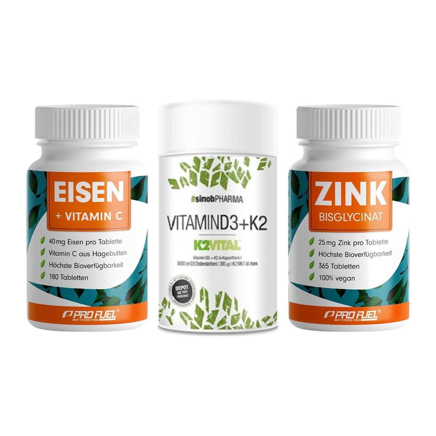 Immun-Set: ProFuel EISEN + Sinob Vitamin D3 + ProFuel Zink – alle enthaltenen Artikel