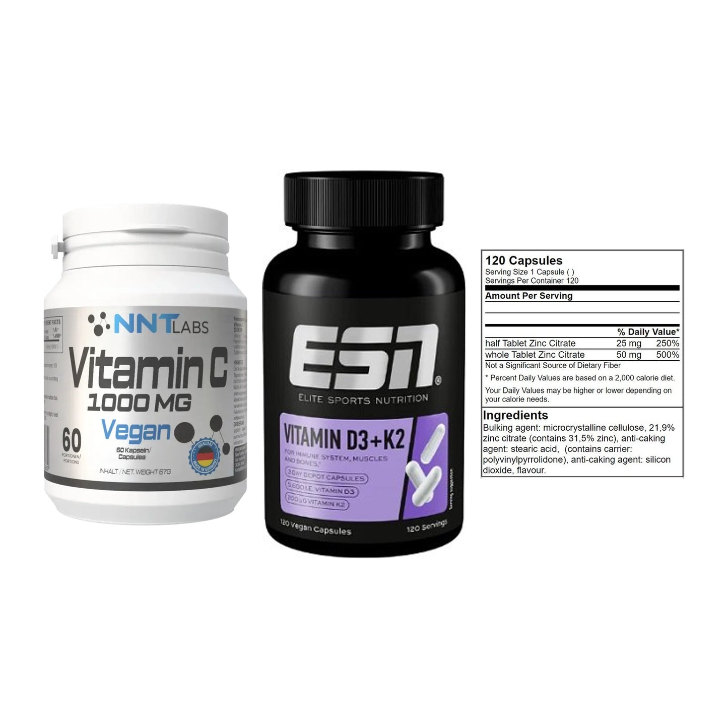 Immun-Set: NNT Vitamin C + ESN Vitamin D3 + GN Zinc Citrate – alle enthaltenen Artikel
