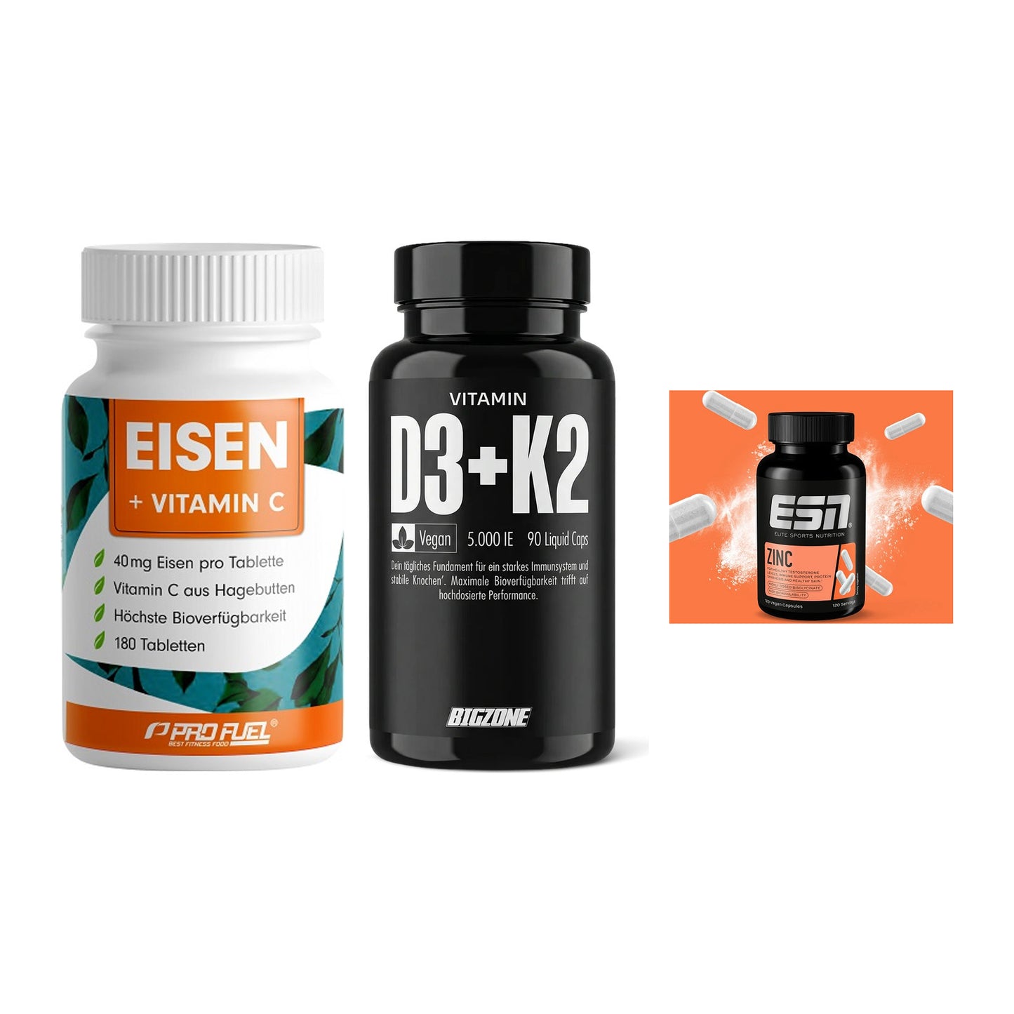 Immun-Set: ProFuel EISEN + Big Zone Vitamin + ESN Zinc – alle enthaltenen Artikel