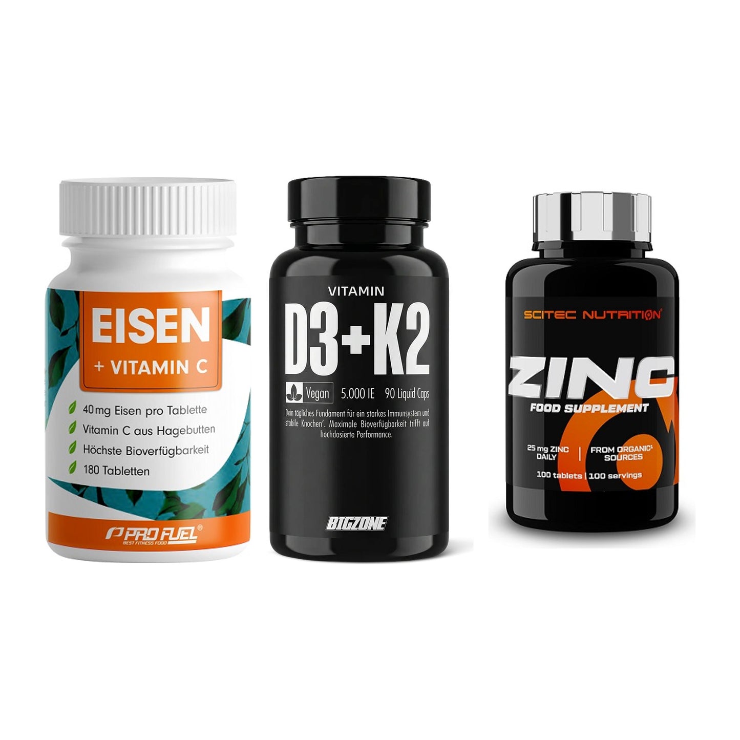 Immun-Set: ProFuel EISEN + Big Zone Vitamin + Scitec Zinc – alle enthaltenen Artikel