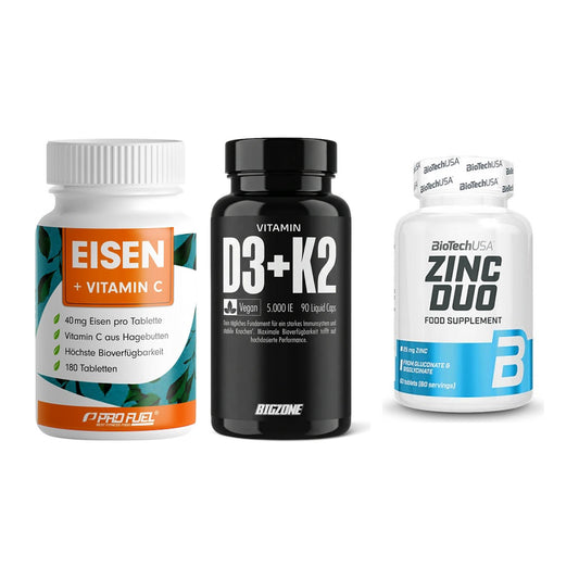 Immun-Set: ProFuel EISEN + Big Zone Vitamin + BioTech Zinc Duo – alle enthaltenen Artikel