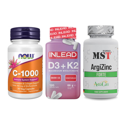 Immun-Set: Now Foods Vitamin + INLEAD Vitamin D3 + MST ArgiZinc – alle enthaltenen Artikel