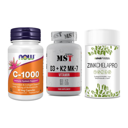 Immun-Set: Now Foods Vitamin + MST Vitamin D3 + Sinob Zink – alle enthaltenen Artikel