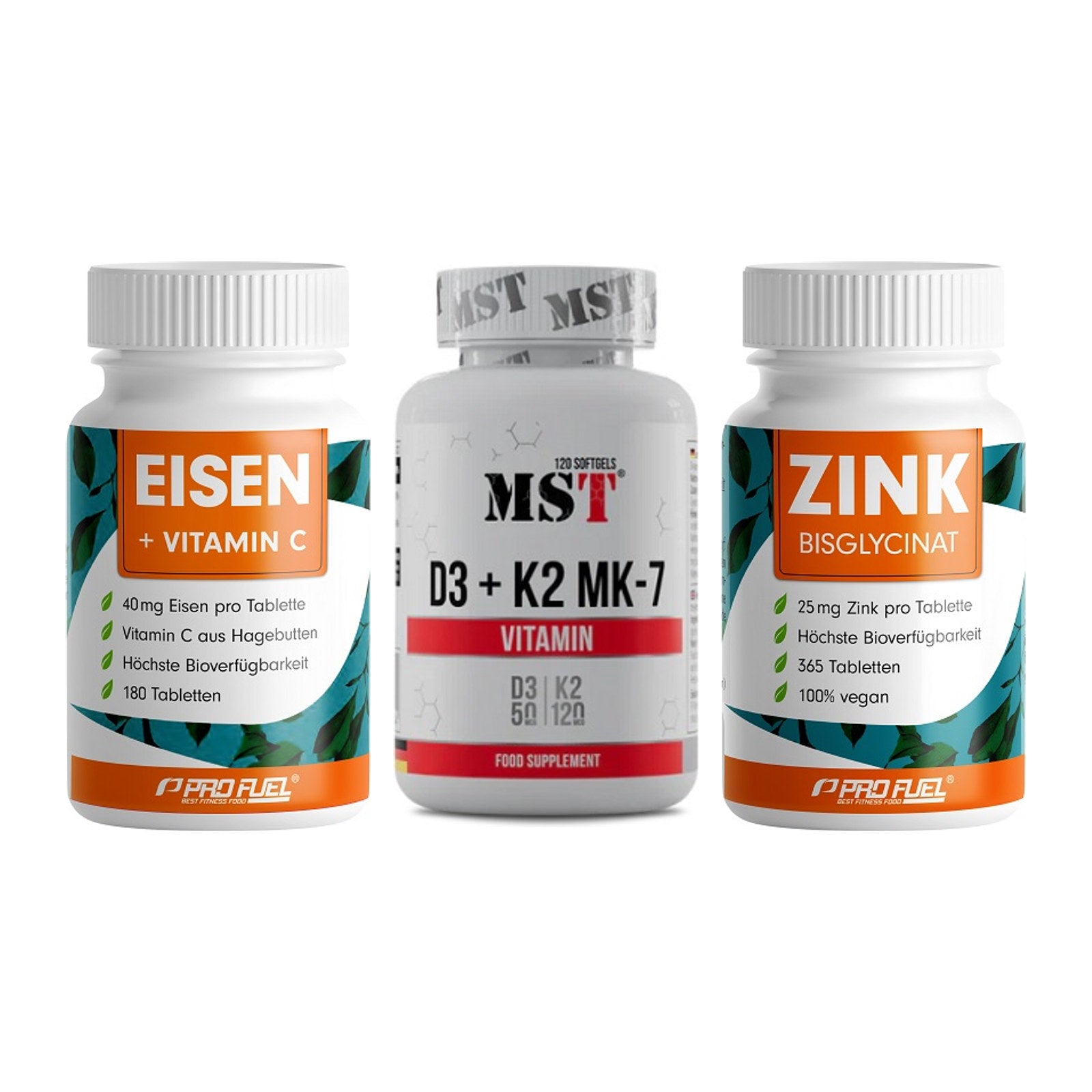 Immun-Set: ProFuel EISEN + MST Vitamin D3 + ProFuel Zink – alle enthaltenen Artikel