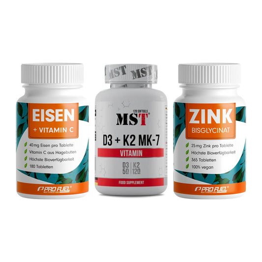 Immun-Set: ProFuel EISEN + MST Vitamin D3 + ProFuel Zink – alle enthaltenen Artikel