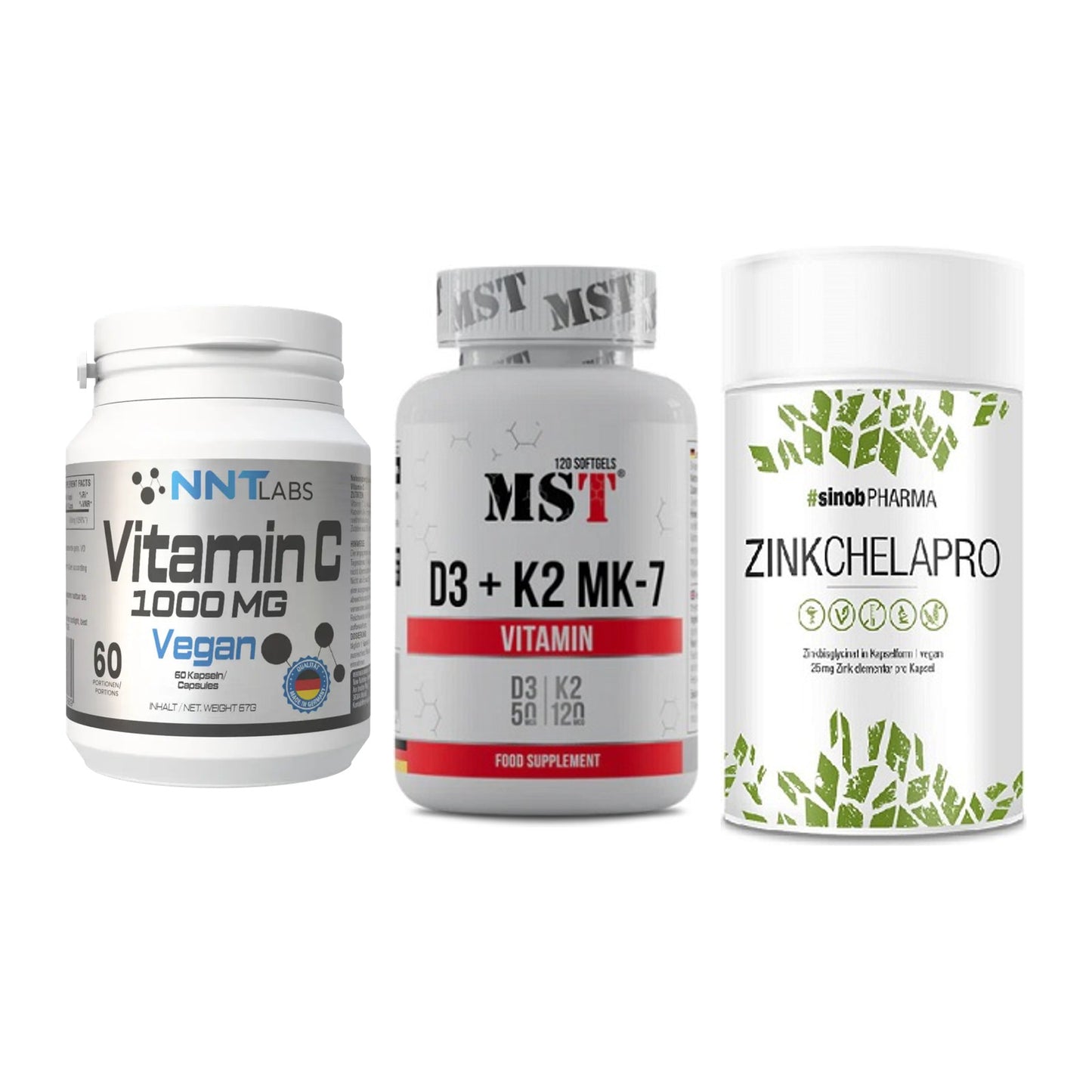 Immun-Set: NNT Vitamin C + MST Vitamin D3 + Sinob Zink – alle enthaltenen Artikel
