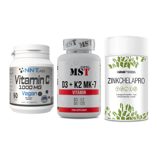 Immun-Set: NNT Vitamin C + MST Vitamin D3 + Sinob Zink – alle enthaltenen Artikel