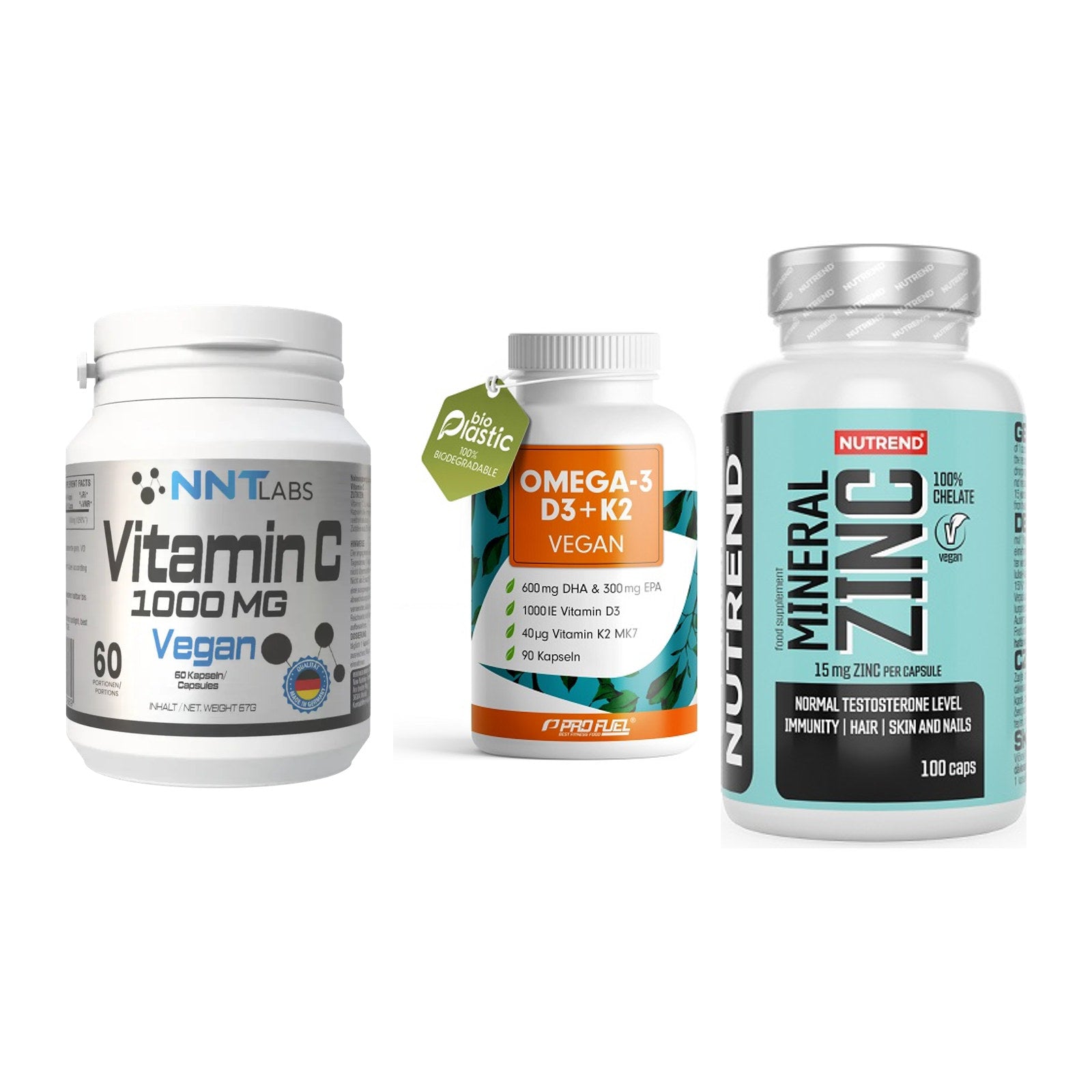 Immun-Set: NNT Vitamin C + ProFuel Omega 3 + Nutrend Zinc – alle enthaltenen Artikel