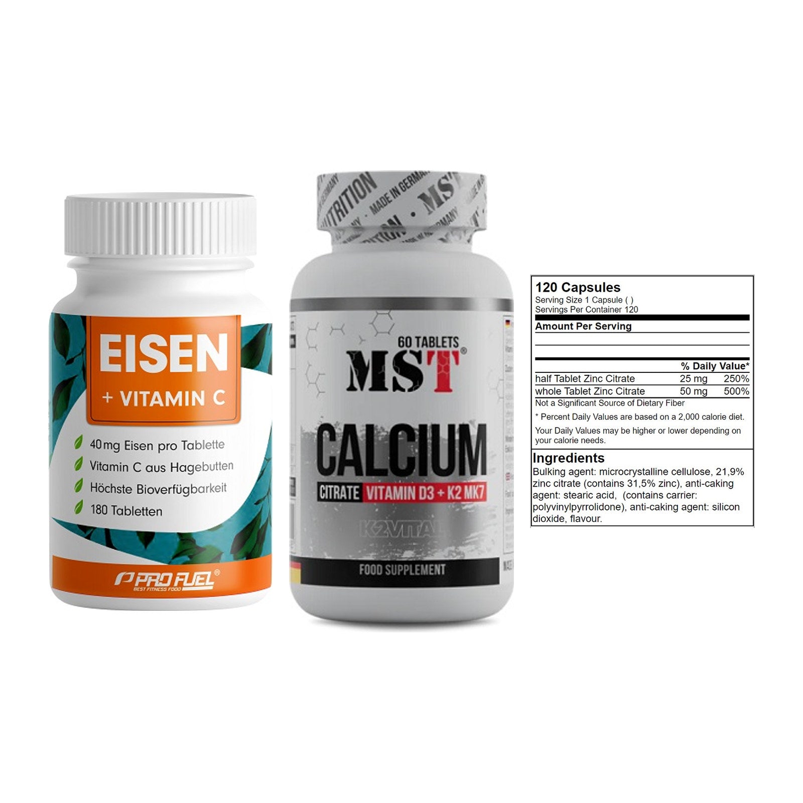 Immun-Set: ProFuel EISEN + MST Calcium + GN Zinc Citrate – alle enthaltenen Artikel