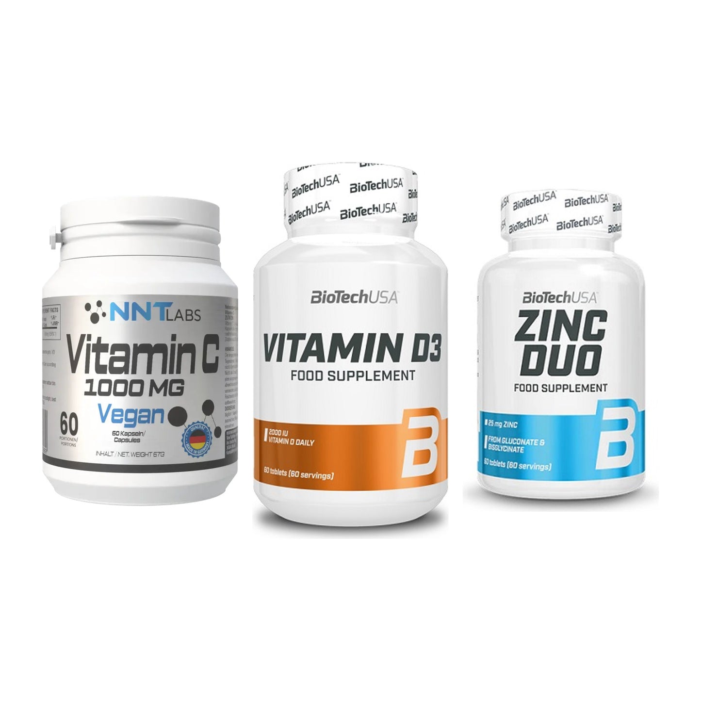 Immun-Set: NNT Vitamin C + BioTech Vitamin + BioTech Zinc Duo – alle enthaltenen Artikel