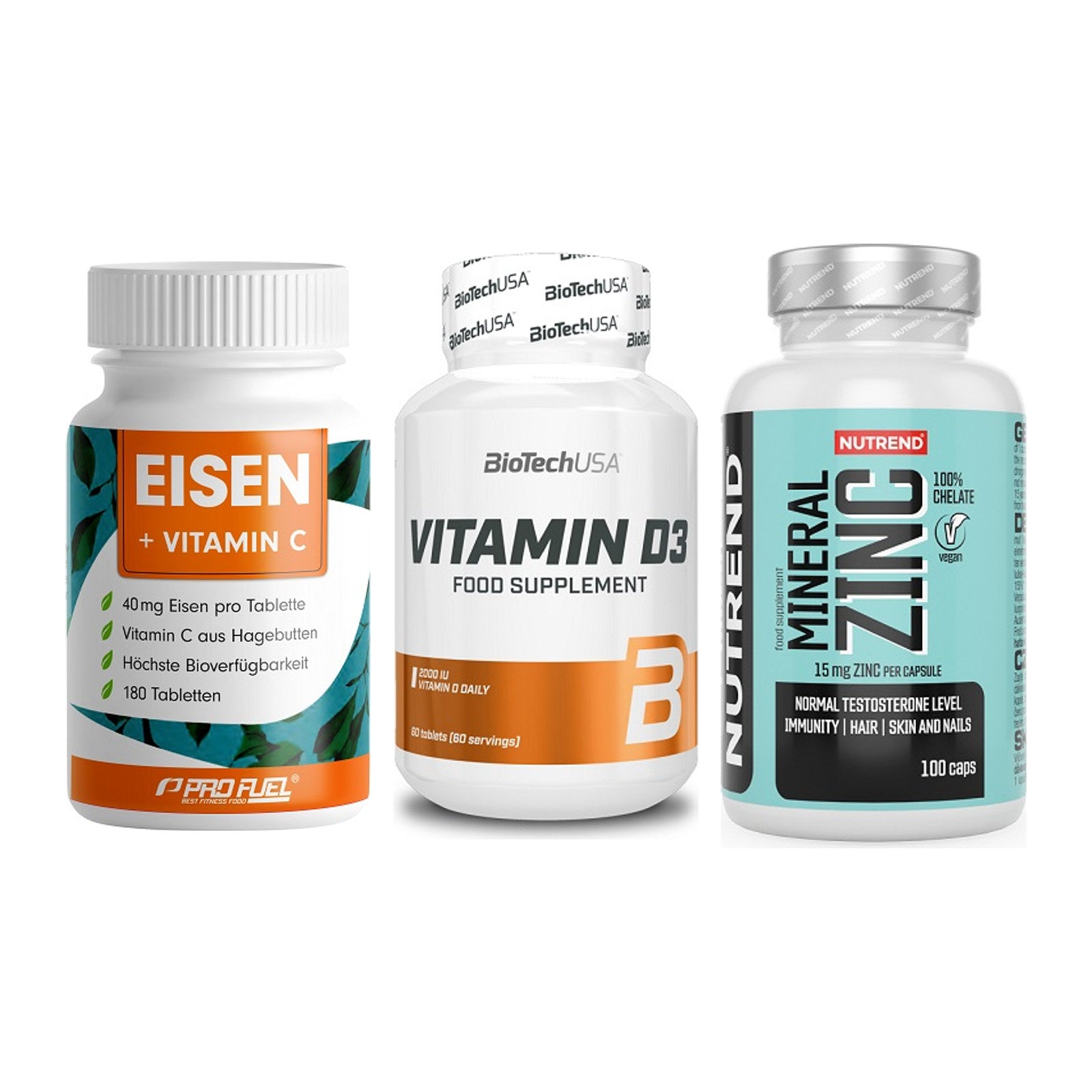 Immun-Set: ProFuel EISEN + BioTech Vitamin + Nutrend Zinc – alle enthaltenen Artikel