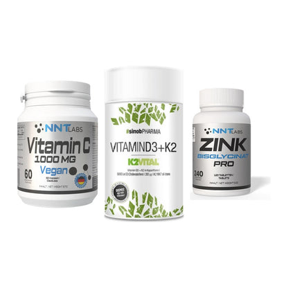 Immun-Set: NNT Vitamin C + Sinob Vitamin D3 + NNT Zink 50mg – alle enthaltenen Artikel