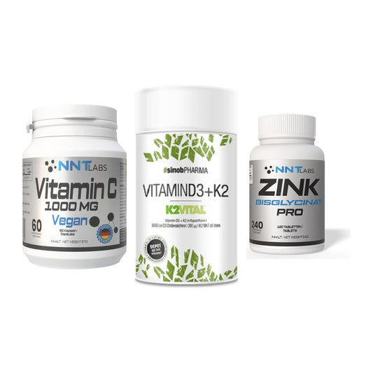 Immun-Set: NNT Vitamin C + Sinob Vitamin D3 + NNT Zink 50mg – alle enthaltenen Artikel