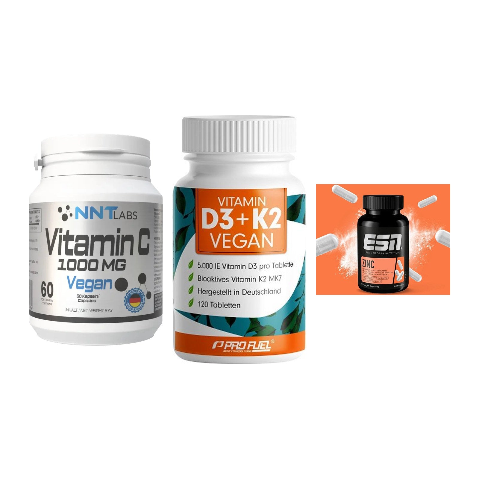 Immun-Set: NNT Vitamin C + ProFuel Vitamin + ESN Zinc – alle enthaltenen Artikel