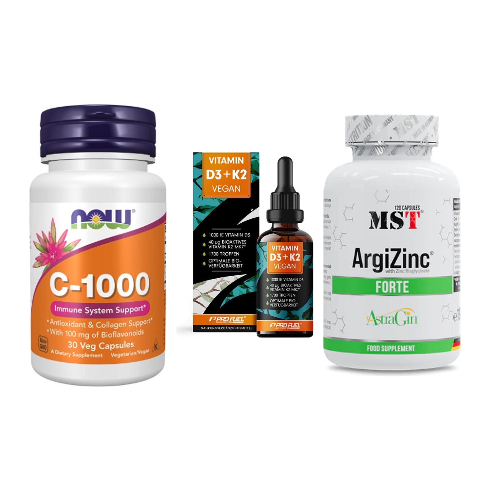 Immun-Set: Now Foods Vitamin + ProFuel Vitamin + MST ArgiZinc – alle enthaltenen Artikel
