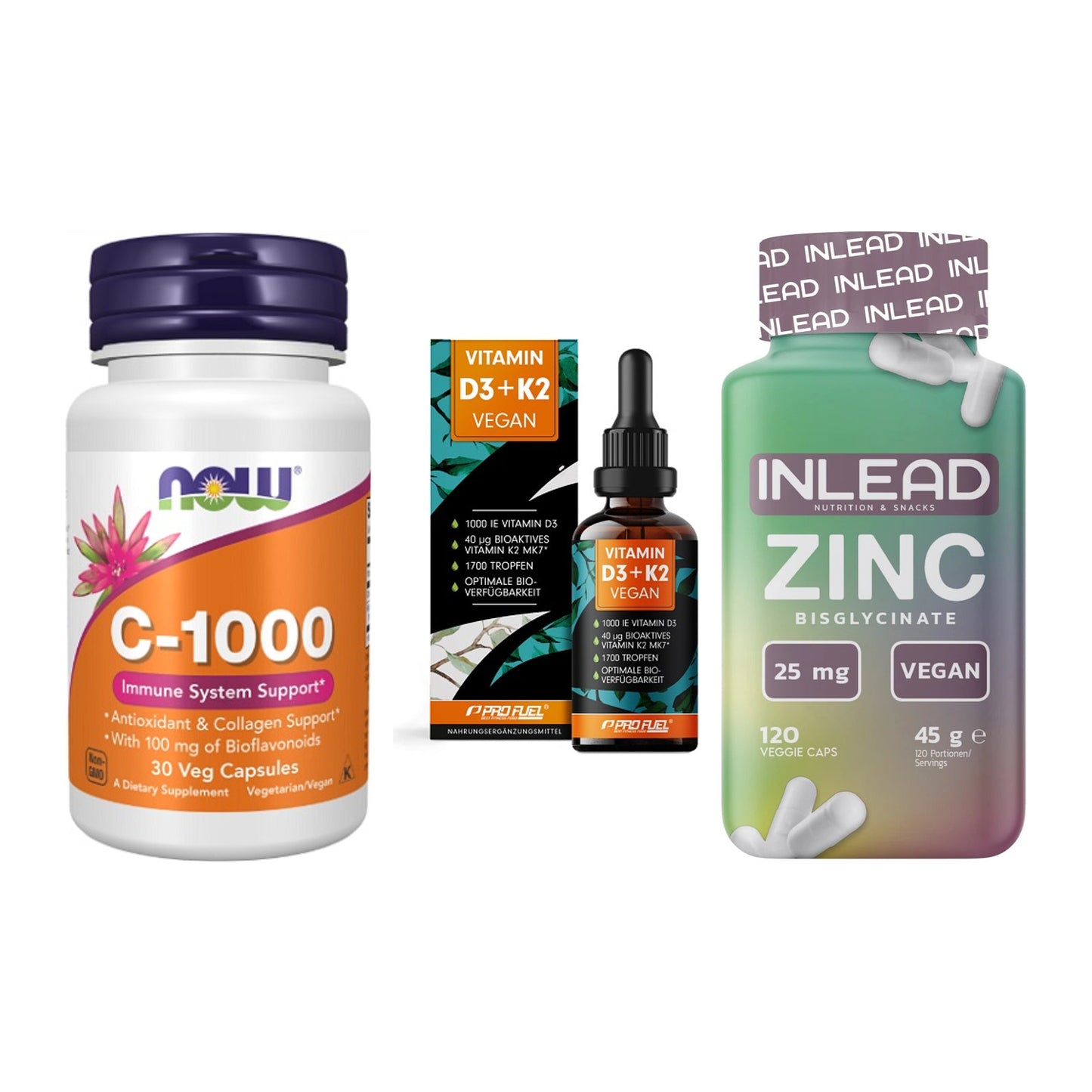 Immun-Set: Now Foods Vitamin + ProFuel Vitamin + INLEAD Zink – alle enthaltenen Artikel