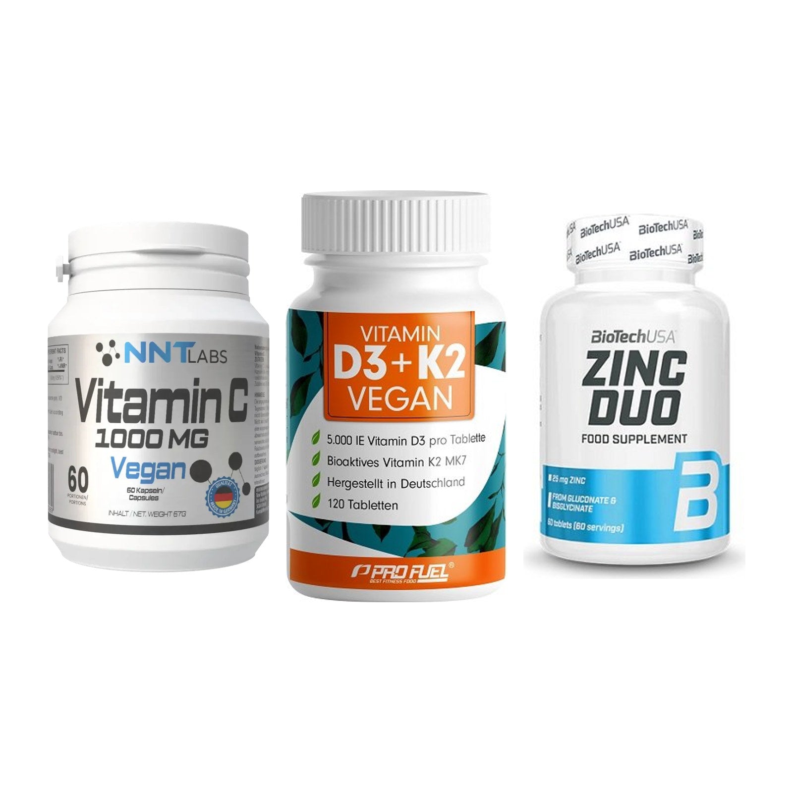 Immun-Set: NNT Vitamin C + ProFuel Vitamin + BioTech Zinc Duo – alle enthaltenen Artikel