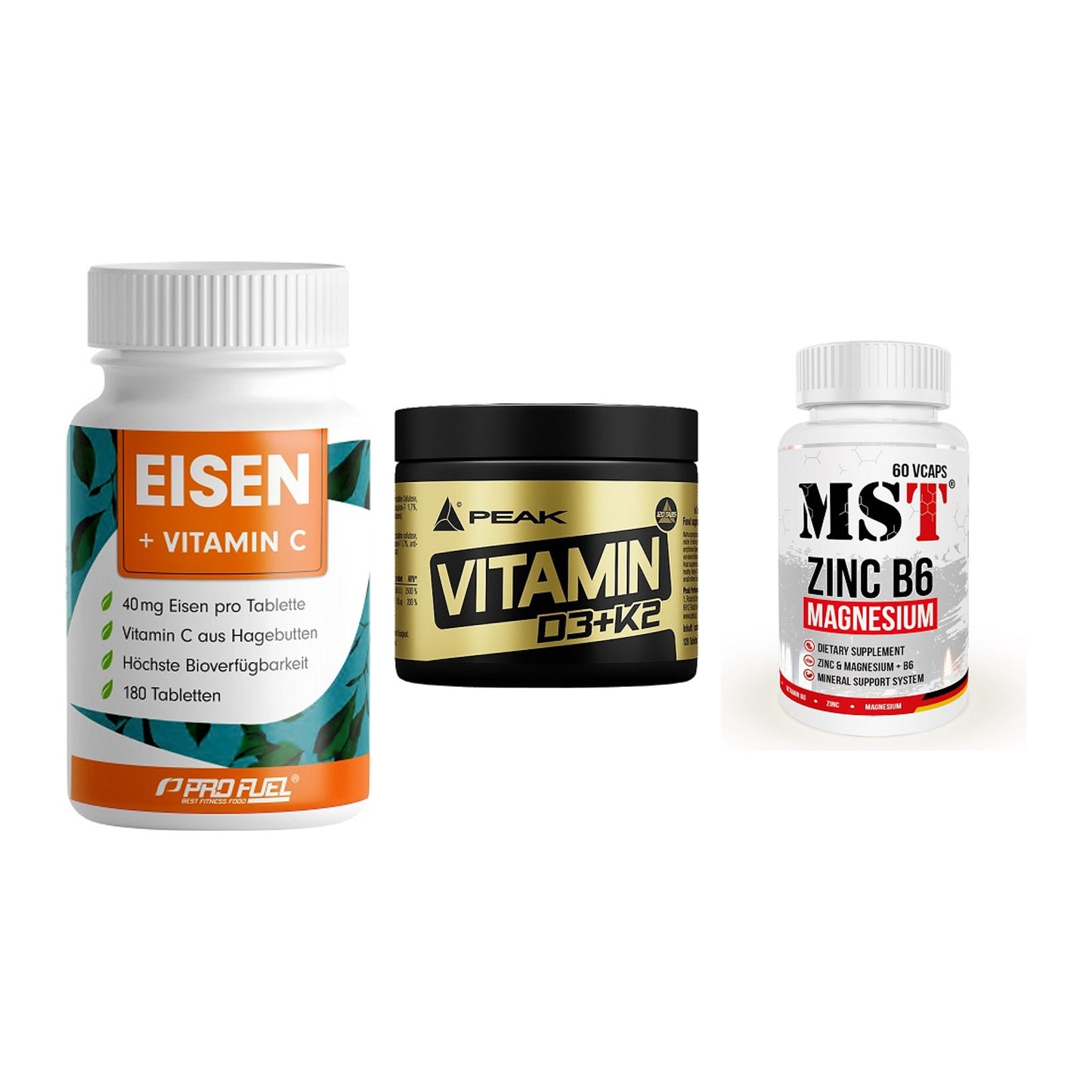 Immun-Set: ProFuel EISEN + Peak Vitamin + MST Zinc – alle enthaltenen Artikel