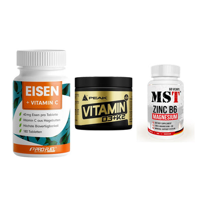 Immun-Set: ProFuel EISEN + Peak Vitamin + MST Zinc – alle enthaltenen Artikel
