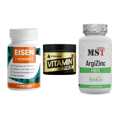 Immun-Set: ProFuel EISEN + Peak Vitamin + MST ArgiZinc – alle enthaltenen Artikel