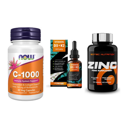 Immun-Set: Now Foods Vitamin + ProFuel Vitamin + Scitec Zinc – alle enthaltenen Artikel
